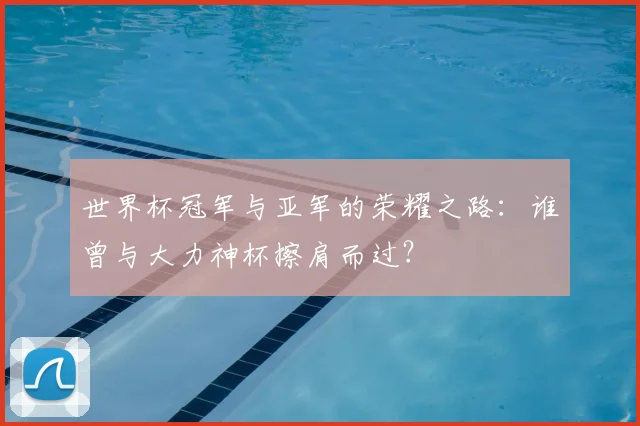 世界杯冠军与亚军的荣耀之路:谁曾与大力神杯擦肩而过?